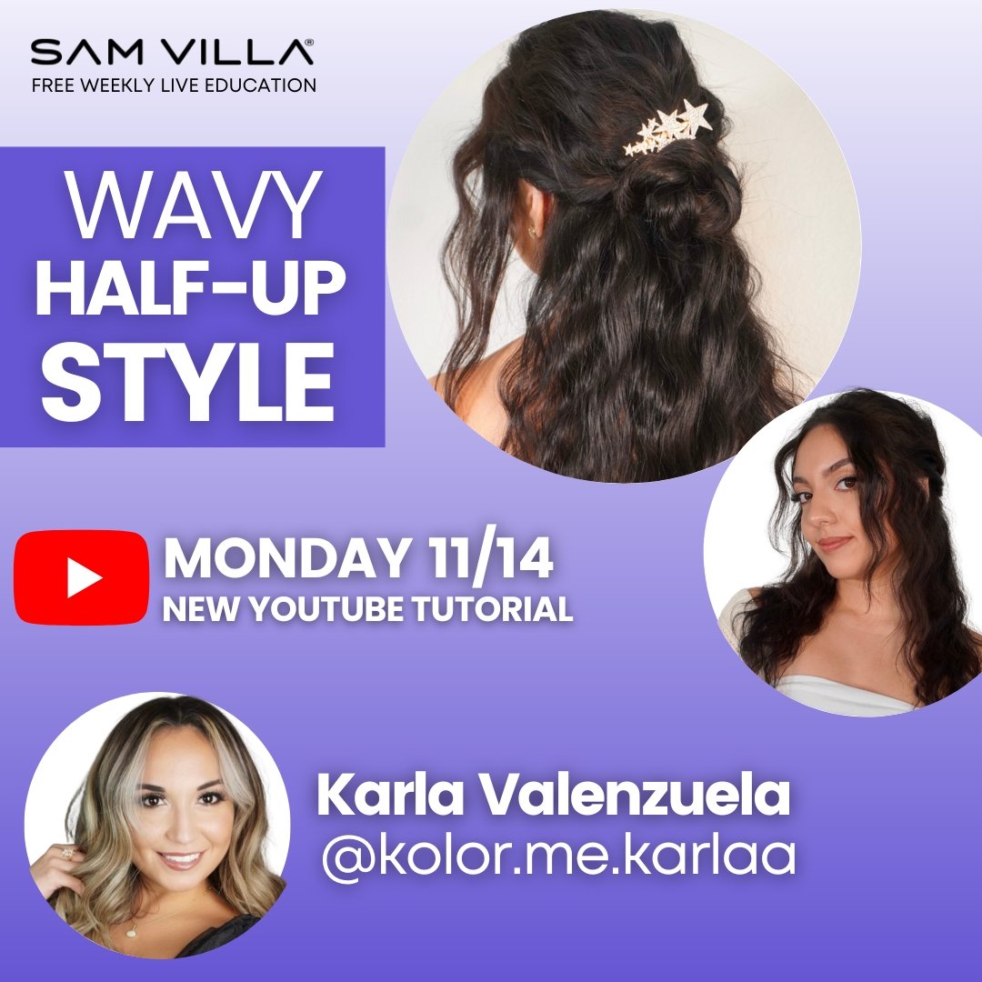 Wavy Half-Up Style - Sam Villa Pro