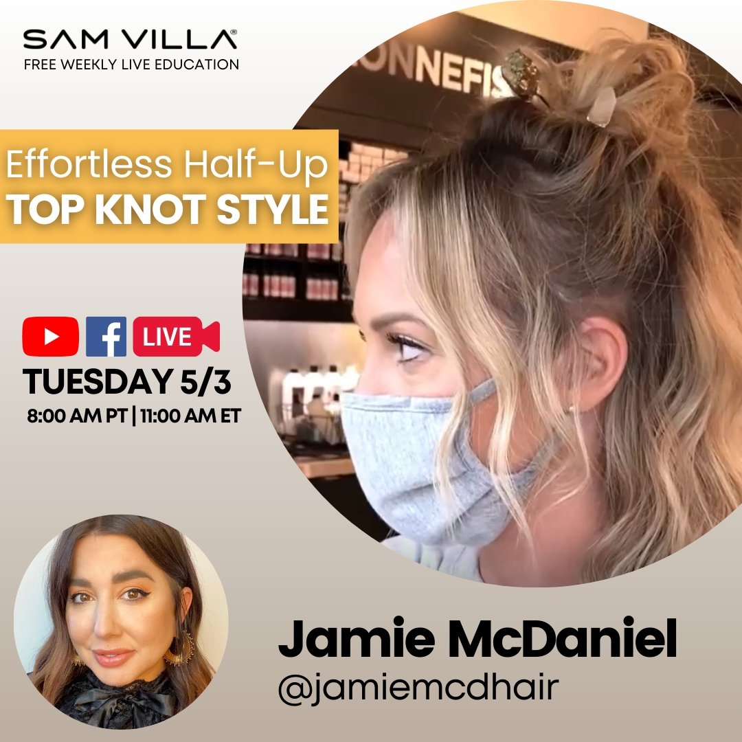 Effortless Half Top-Knot Style - Sam Villa