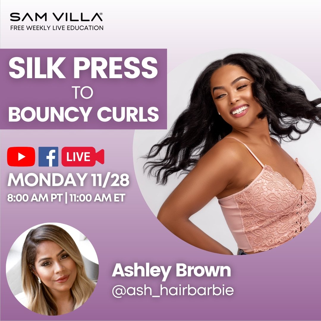 Silk Press to Bouncy Curls - Sam Villa Pro