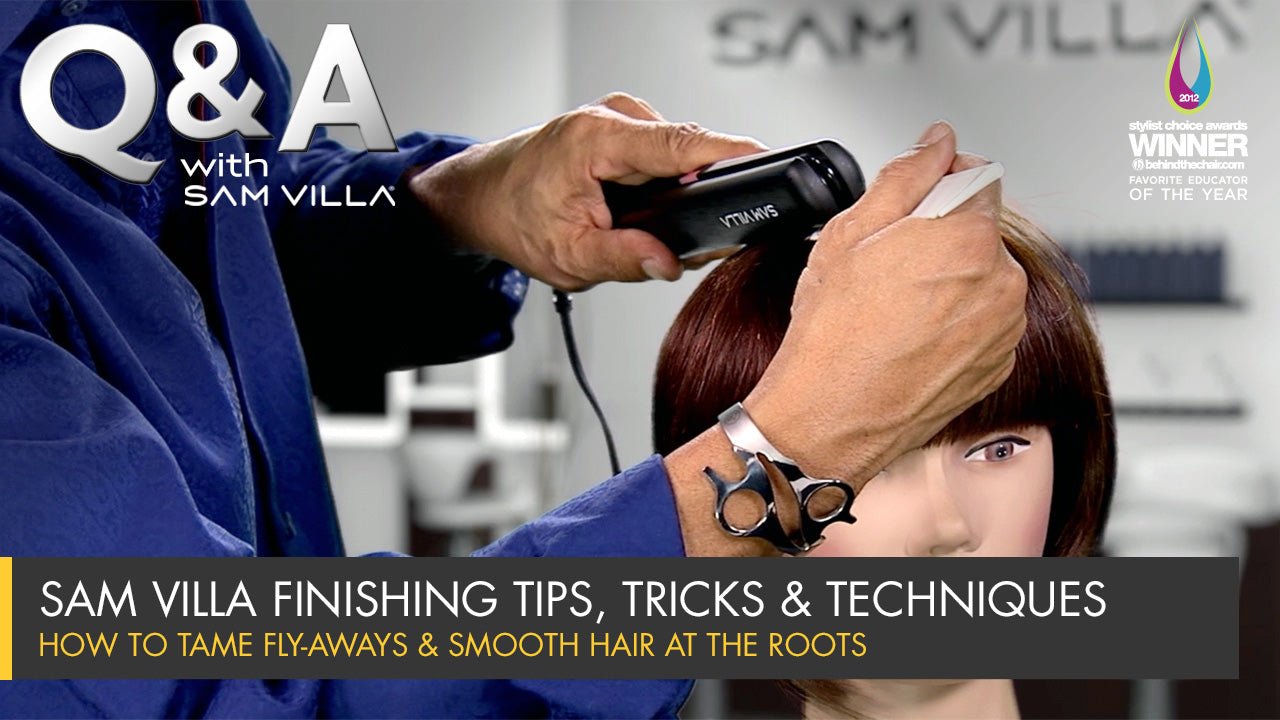 How To Tame Fly-Aways + Flat Iron Trick For Smoothing Hair At The Roots - Sam Villa