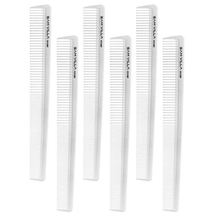 6 Pack Sam Villa Artist Series Detail Comb - Ivory