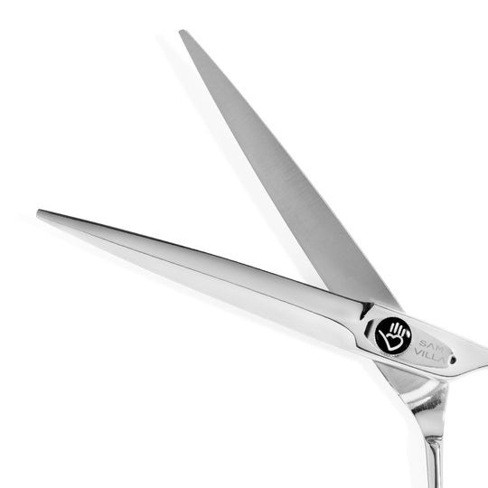 Close up of blades on Sam Villa Signature Series Swivel Dry Cutting Shear