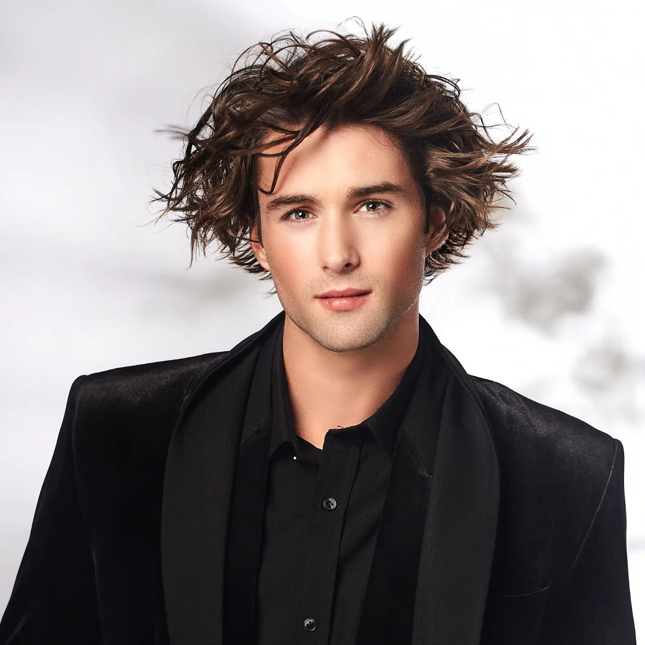 Brunette Male Model with Messy Styled Hair